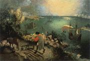 BRUEGEL, Pieter the Elder landscape with the fall of lcarus